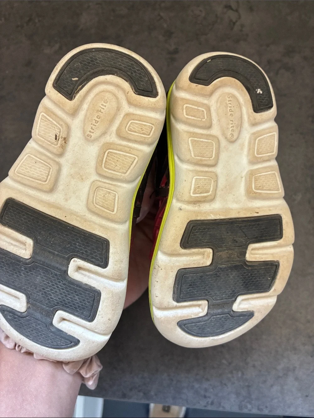 Stride Rite Red and Neon Yellow Kids Water Shoes